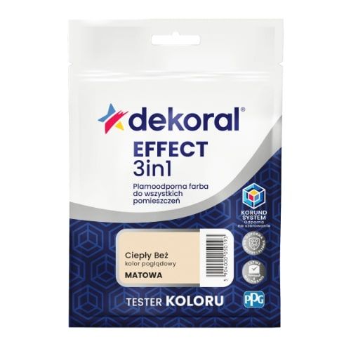Farba Lateksowa Plamoodporna Effect 3in1 0.04L Ciepły Beż Tester Dekoral
