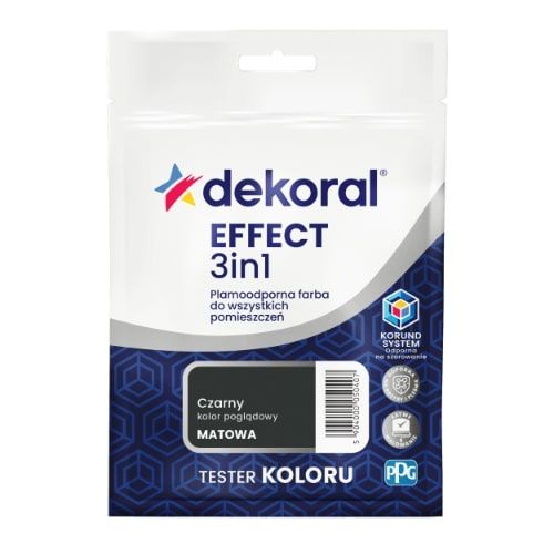 Farba Lateksowa Plamoodporna Effect 3in1 0.04L Czarny Tester Dekoral