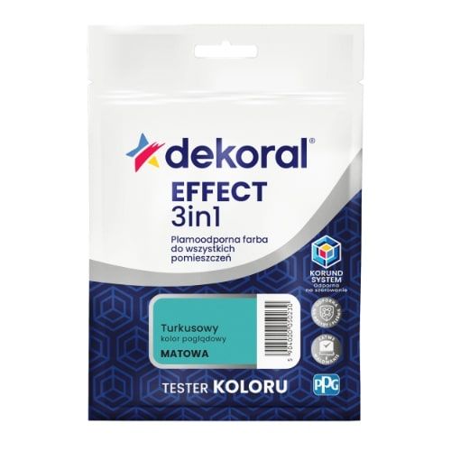 Farba Lateksowa Plamoodporna Effect 3in1 0.04L Turkusowy Tester Dekoral