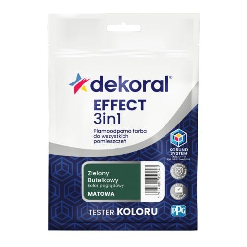 Farba Lateksowa Plamoodporna Effect 3in1 0.04L Zielony Butelkowy Tester Dekoral Farba Lateksowa Plamoodporna Effect 3in1 0.04L Zielony Butelkowy Tester Dekoral
