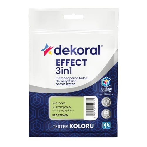 Farba Lateksowa Plamoodporna Effect 3in1 0.04L Zielony Pistacjowy Tester Dekoral Farba Lateksowa Plamoodporna Effect 3in1 0.04L Zielony Pistacjowy Tester Dekoral