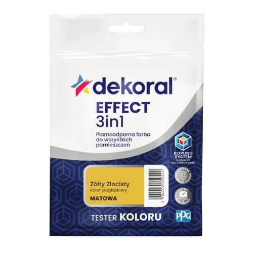 Farba Lateksowa Plamoodporna Effect 3in1 0.04L Żółty Złocisty Tester Dekoral Farba Lateksowa Plamoodporna Effect 3in1 0.04L Żółty Złocisty Tester Dekoral