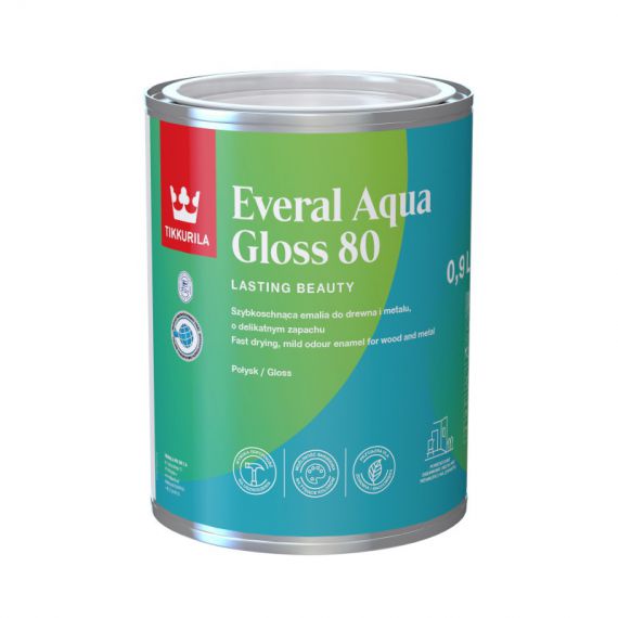 Emalia Akrylowa Everal Aqua Gloss 80 0,9L Baza-A Tikkurila