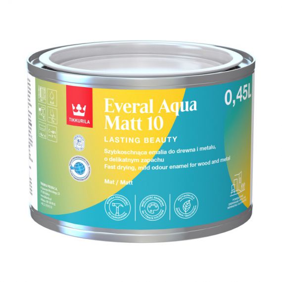 Emalia Akrylowa Everal Aqua Matt 10 0,45L Baza-A Tikkurila