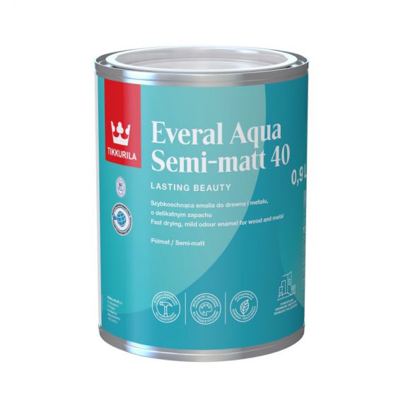 Emalia Akrylowa Everal Aqua Semi Matt 40 0,9L Baza-C Tikkurila