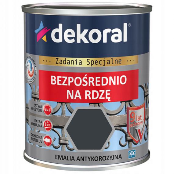 Emalia Antykorozyjna Antracyt Półmat 0.65L RAL 7016 Dekoral