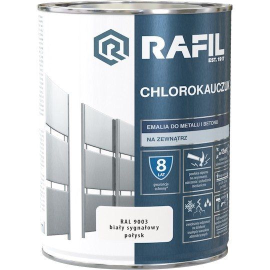 Emalia Chlorokauczokowa Biały Sygnałowy Ral 9003 0,75 L Rafil Emalia Chlorokauczokowa Biały Sygnałowy Ral 9003 0,75 L Rafil