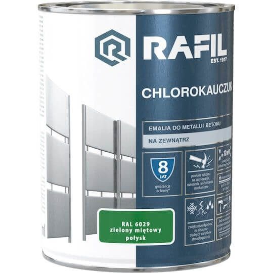 Emalia Chlorokauczokowa Zielony Miętowy Ral 6029 0,75 L Rafil Emalia Chlorokauczokowa Zielony Miętowy Ral 6029 0,75 L Rafil