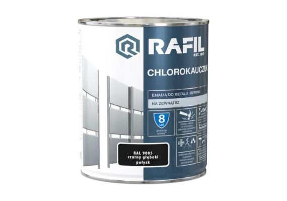 Emalia Chlorokauczukowa 0,75 L Czarny RAL9005 RAFIL Emalia Chlorokauczukowa 0,75 L Czarny RAL9005 RAFIL
