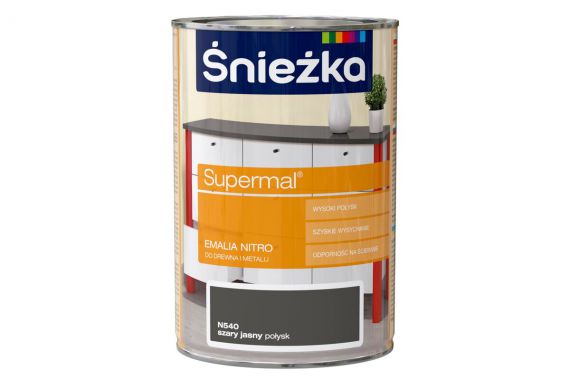 Emalia Supermal Nitro Jasno-Szary Połysk 0.8 L Śnieżka