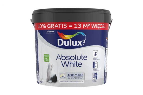 Emulsja Akrylowa Absolute White 10 L Dulux