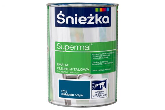 Emalia Olejno-Ftalowa Supermal Niebieski F525 0,8L Połysk Śnieżka