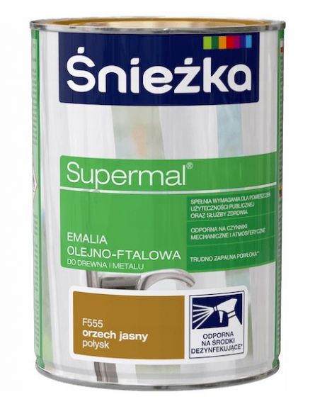 Emalia Olejno-Ftalowa Supermal Orzech Jasny F555 0,8L Połysk Śnieżka