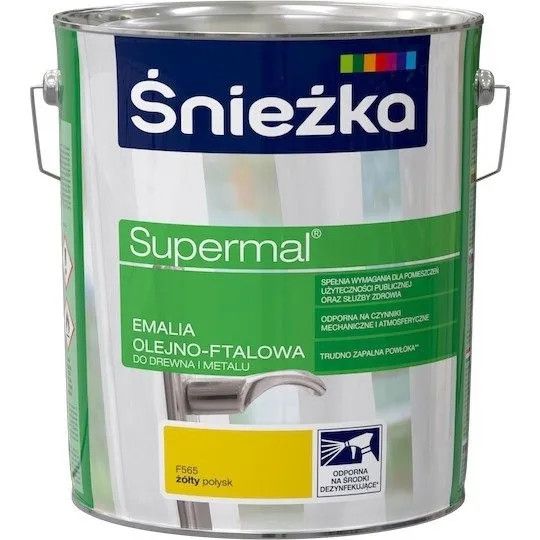 Emalia Olejno-Ftalowa Supermal 10L Żółty Połysk Śnieżka