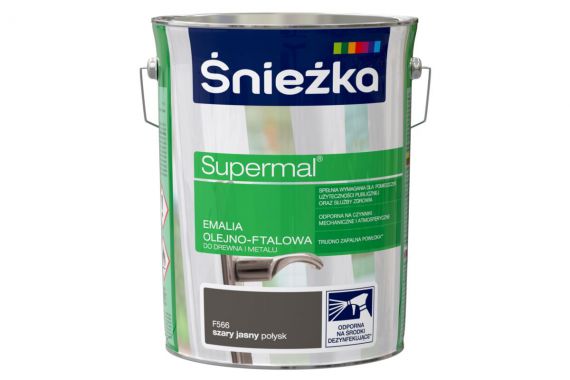 Emalia Olejno-Ftalowa Supermal Szary Jasny F566 0,8L Połysk Śnieżka