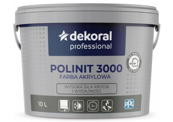 Farba Akrylowa Professional Polnit 3000 10L Biały Dekoral