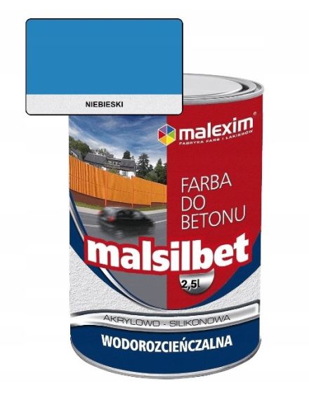 Farba Akrylowo-Silikonowa Malsilbet Niebieski 2,5L Malexim Farba Akrylowo-Silikonowa Malsilbet Niebieski 2,5L Malexim