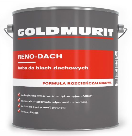 Farba Do Dachów Reno Dach Szary Stalowy Ral 7037 10 L Goldmurit