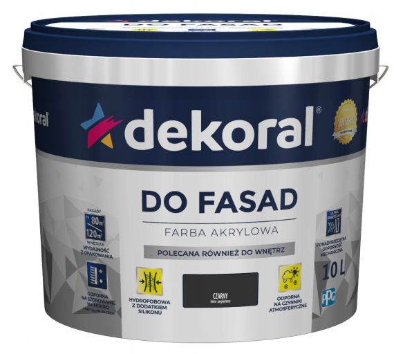 Farba Akrylowa Polinit Czarny 10L Dekoral Farba Akrylowa Polinit Czarny 10L Dekoral