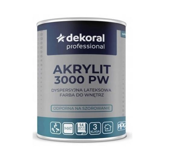 Farba Lateksowa Akrylit 3000 2,61 L Baza Zn Dekoral