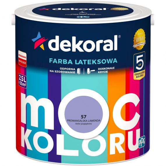 Farba Lateksowa Moc Koloru Prowansalska Lawenda 2,5l Dekoral