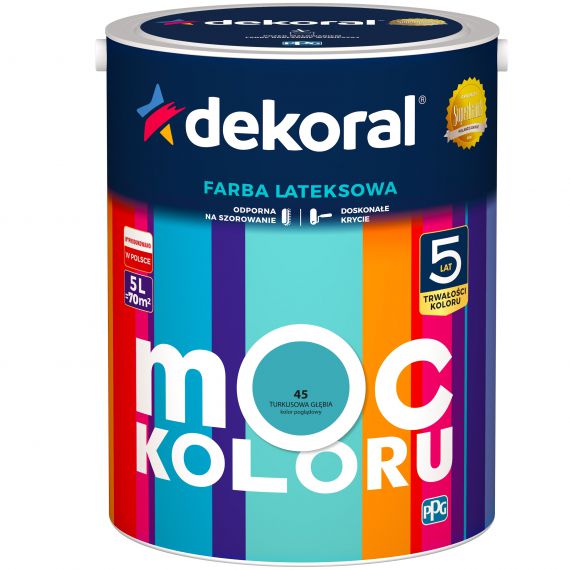 Farba Lateksowa Moc Koloru Turkusowa Głębia 5l Dekoral