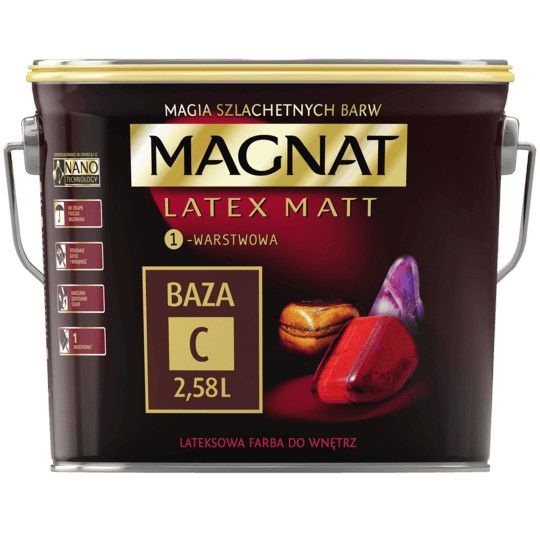 Farba Lateksowa Latex Matt Baza C 2,58L Magnat Farba Lateksowa Latex Matt Baza C 2,58L Magnat
