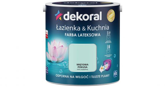 Farba Lateksowa Łazienka & Kuchnia Miętowa Pokusa 2.5L Dekoral