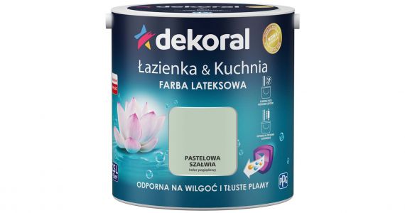 Farba Lateksowa Łazienka & Kuchnia Pastelowa Szałwia 2.5L Dekoral