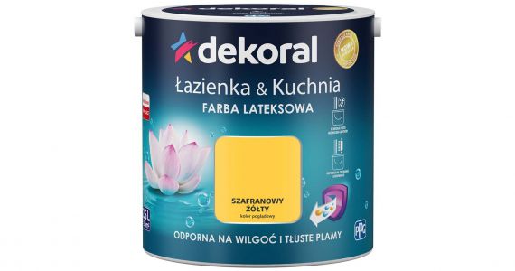 Farba Lateksowa Łazienka & Kuchnia Szafranowy Żółty 2.5L Dekoral
