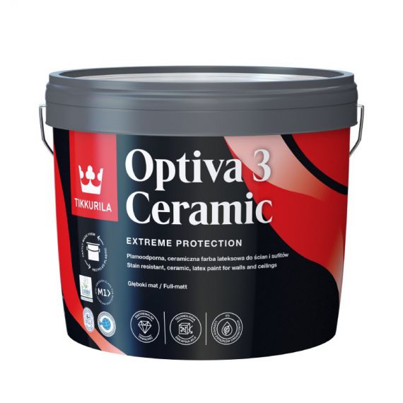 Farba Lateksowa Optiva Ceramic Super Matt 9L Baza-C Tikkurila