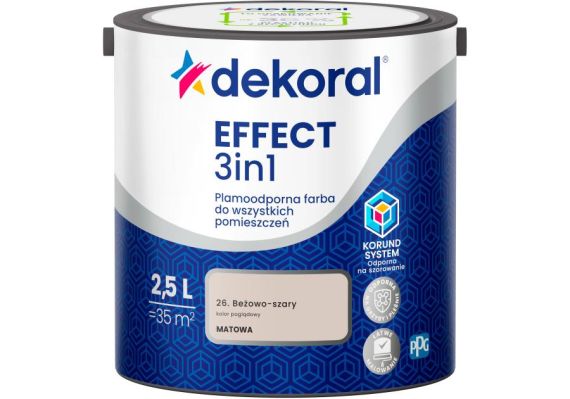 Farba Lateksowa Plamoodporna Effect 3IN1 2.5L Beżowo-Szary Dekoral