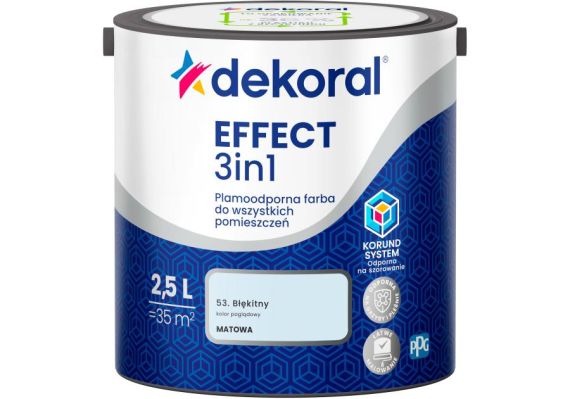 Farba Lateksowa Plamoodporna Dekoral Effect 3IN1 2.5L Błękitny