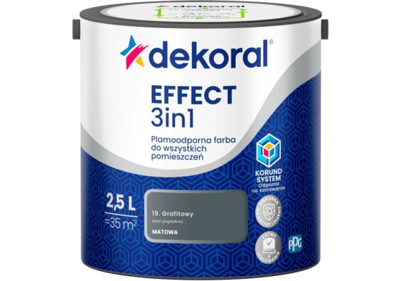 Farba Lateksowa Plamoodporna Effect 3IN1 2.5L Grafitowy Dekoral