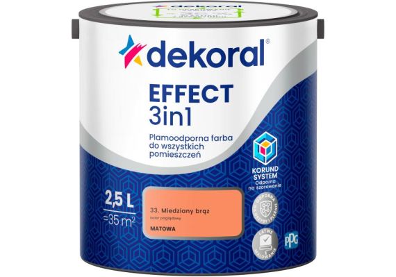 Farba Lateksowa Plamoodporna Effect 3IN1 2.5L Miedziany Brąz Dekoral