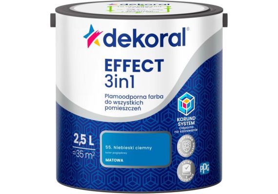 Farba Lateksowa Plamoodporna Effect 3IN1 2.5L Niebieski Ciemny Dekoral