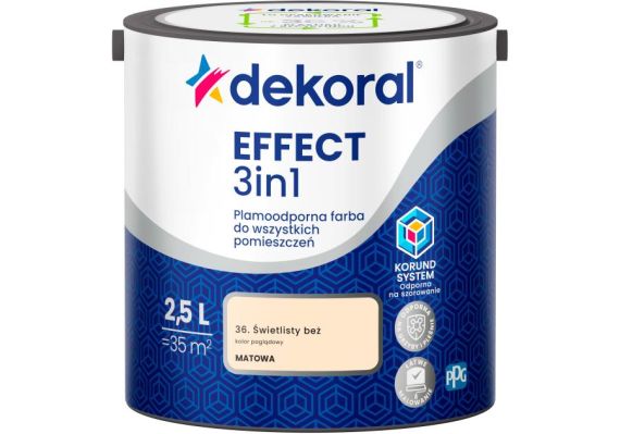 Farba Lateksowa Plamoodporna Effect 3IN1 2.5L Świetlisty Beż Dekoral