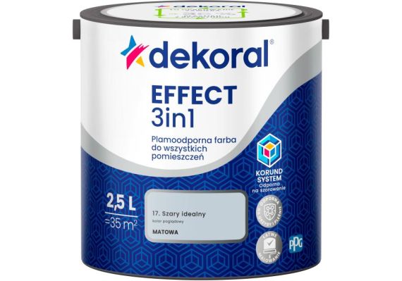 Farba Lateksowa Plamoodporna Effect 3IN1 2.5L Szary Idealny Dekoral