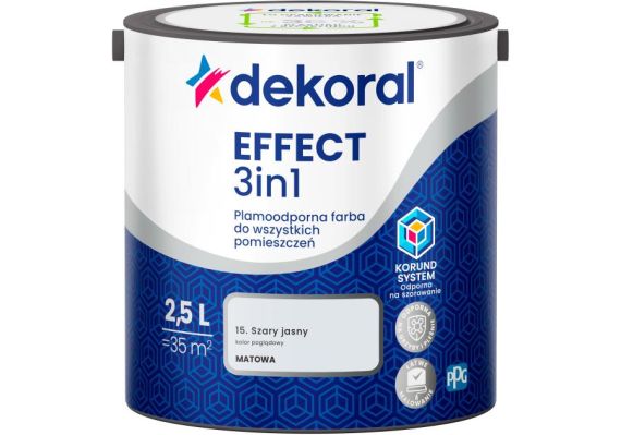 Farba Lateksowa Plamoodporna Effect 3IN1 2.5L Szary Jasny Dekoral