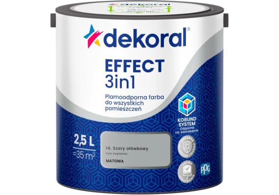Farba Lateksowa Plamoodporna Effect 3IN1 2.5L Szary Ołówkowy Dekoral