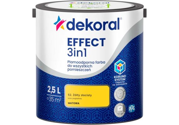 Farba Lateksowa Plamoodporna Effect 3IN1 2.5L Żółty Złocisty Dekoral