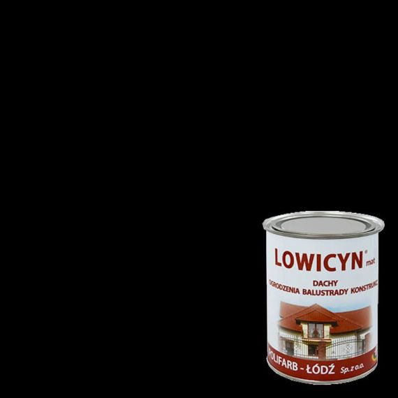 Farba Lowicyn Czarny RAL9005 0,8L Polifarb Łódź