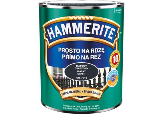 Farba Prosto Na Rdzę Grafitowy Mat 0.7L Hammerite