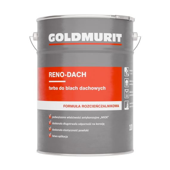 Farba Reno Dach Czarny RAL 9005 10L Goldmurit