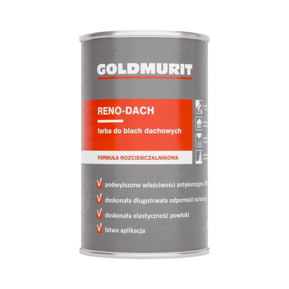 Farba Reno Dach Czarny RAL 9005 1L Goldmurit