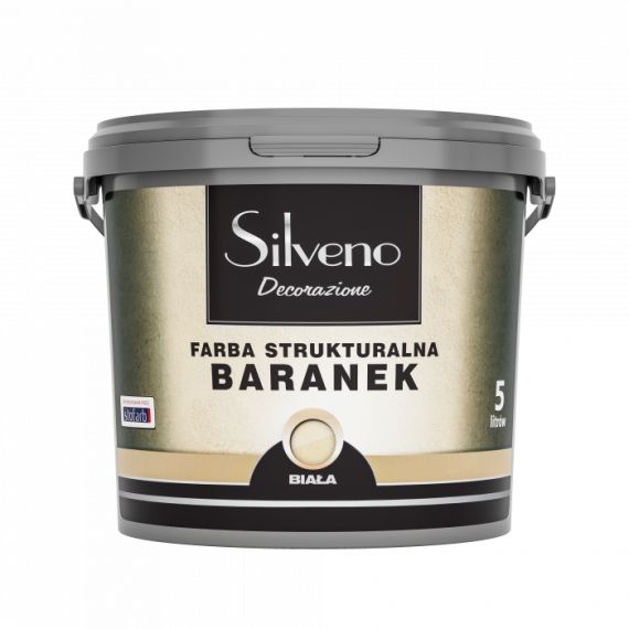 Farba Strukturalna Baranek Biała 5L Silveno