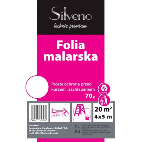 Folia Malarska Technic LDPE Cienka 4x5m Silveno