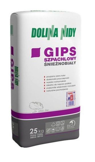 Gips Szpachlowy Śnieżnobiały 25Kg Dolina Nidy