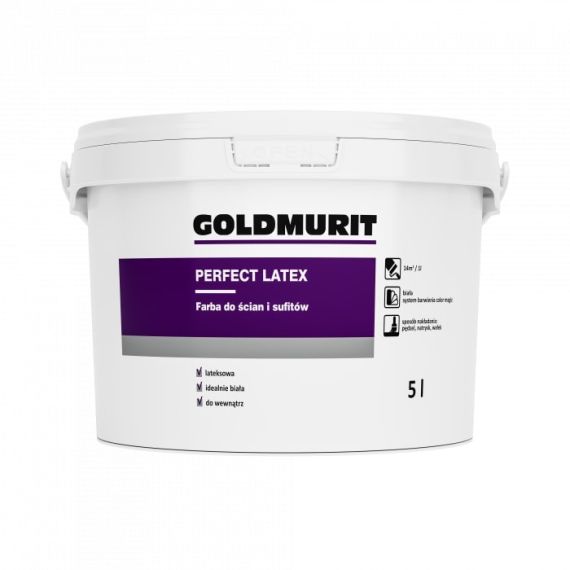 Farba Do Ścian i Sufitów Perfect Latex Biała/Baza1 5l Goldmurit