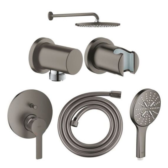 Zestaw Prysznicowy 6w1 Lineare Brushed Hard Graphite Grohe